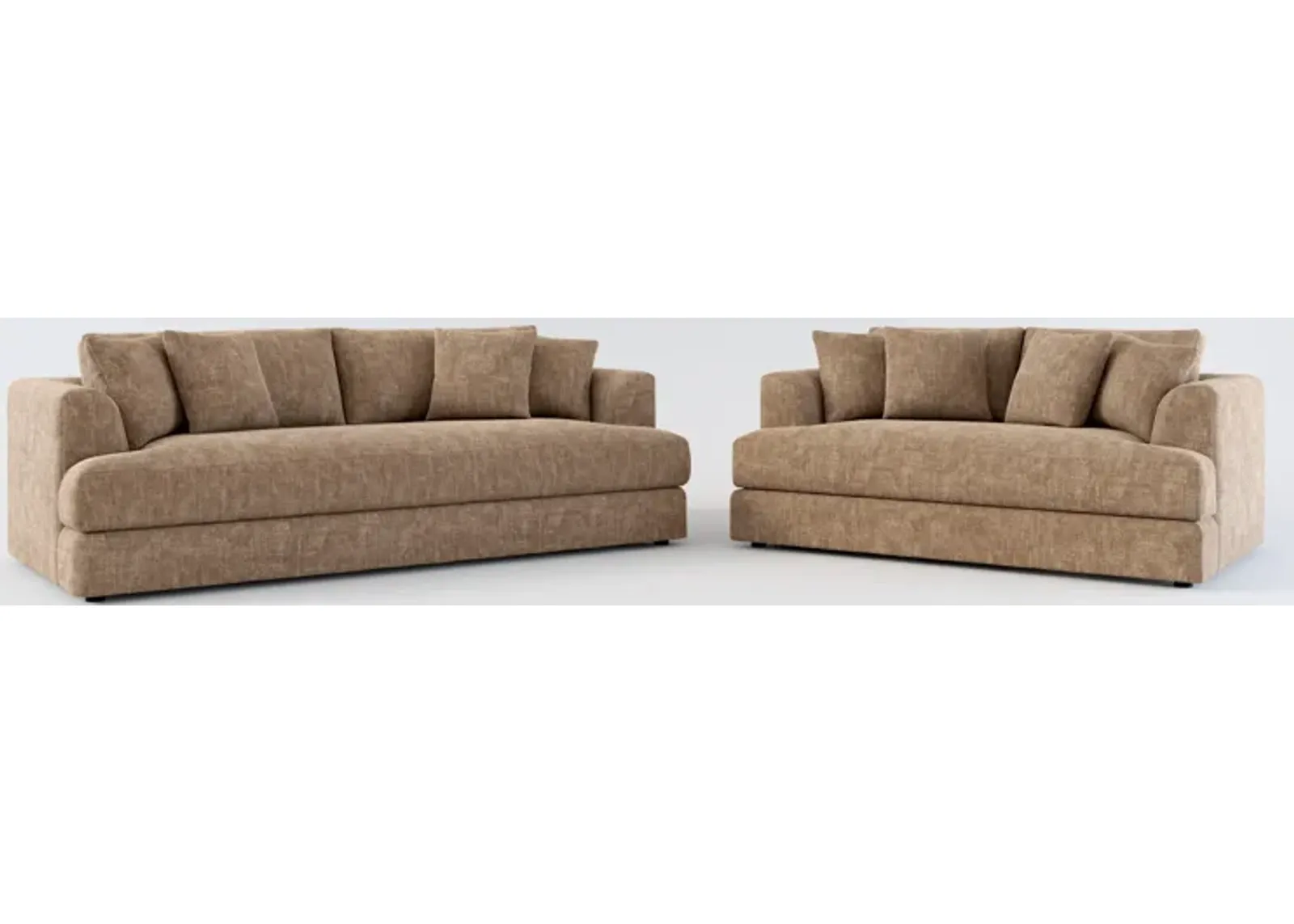 Ridley Hybrid Comfort Sofa and Loveseat Set - Argo Java