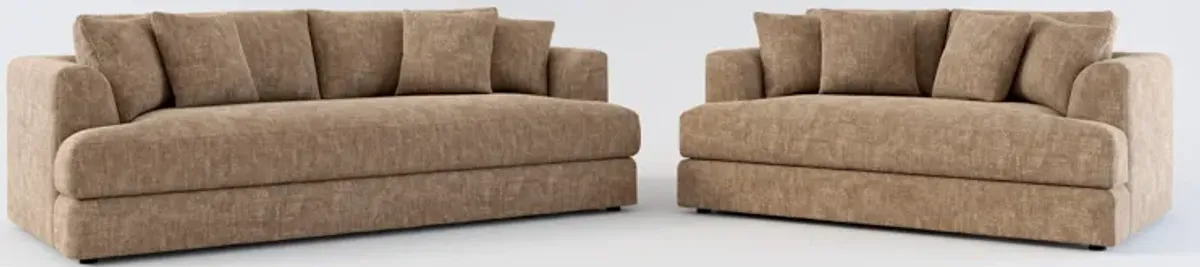 Ridley Hybrid Comfort Sofa and Loveseat Set - Argo Java