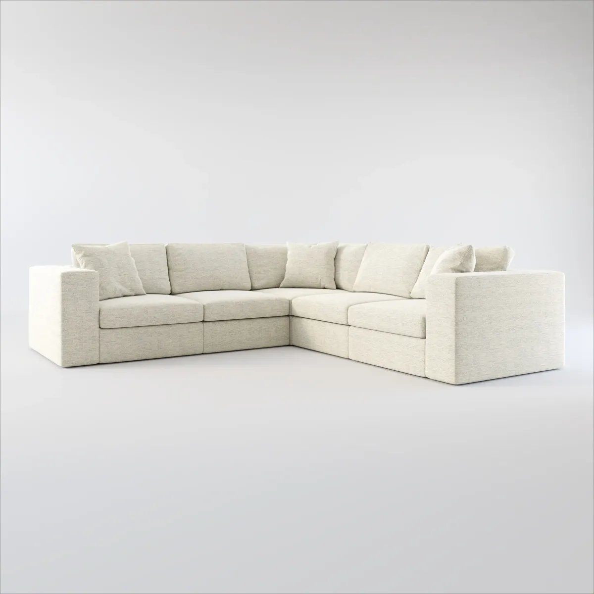 Collin Foam Comfort 5-Piece Sectional - Merino Chalk