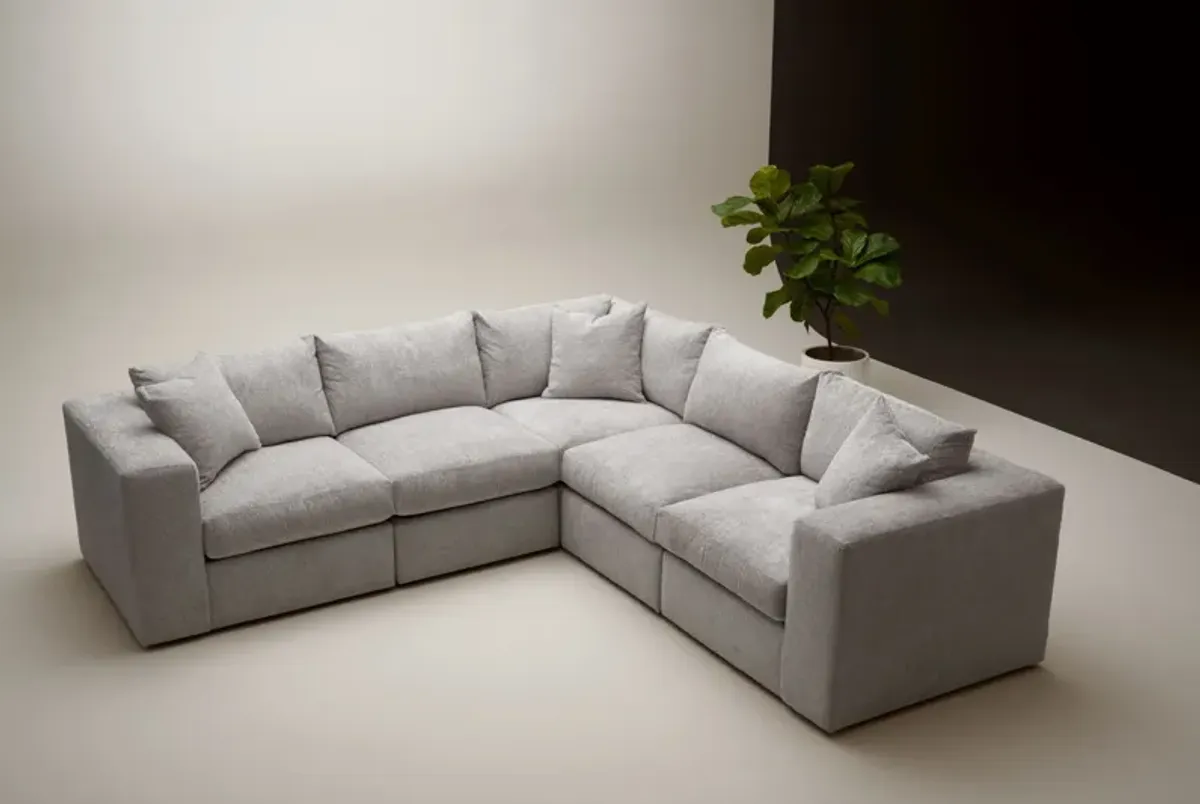 Collin Foam Comfort 5-Piece Sectional - Curious Pearl