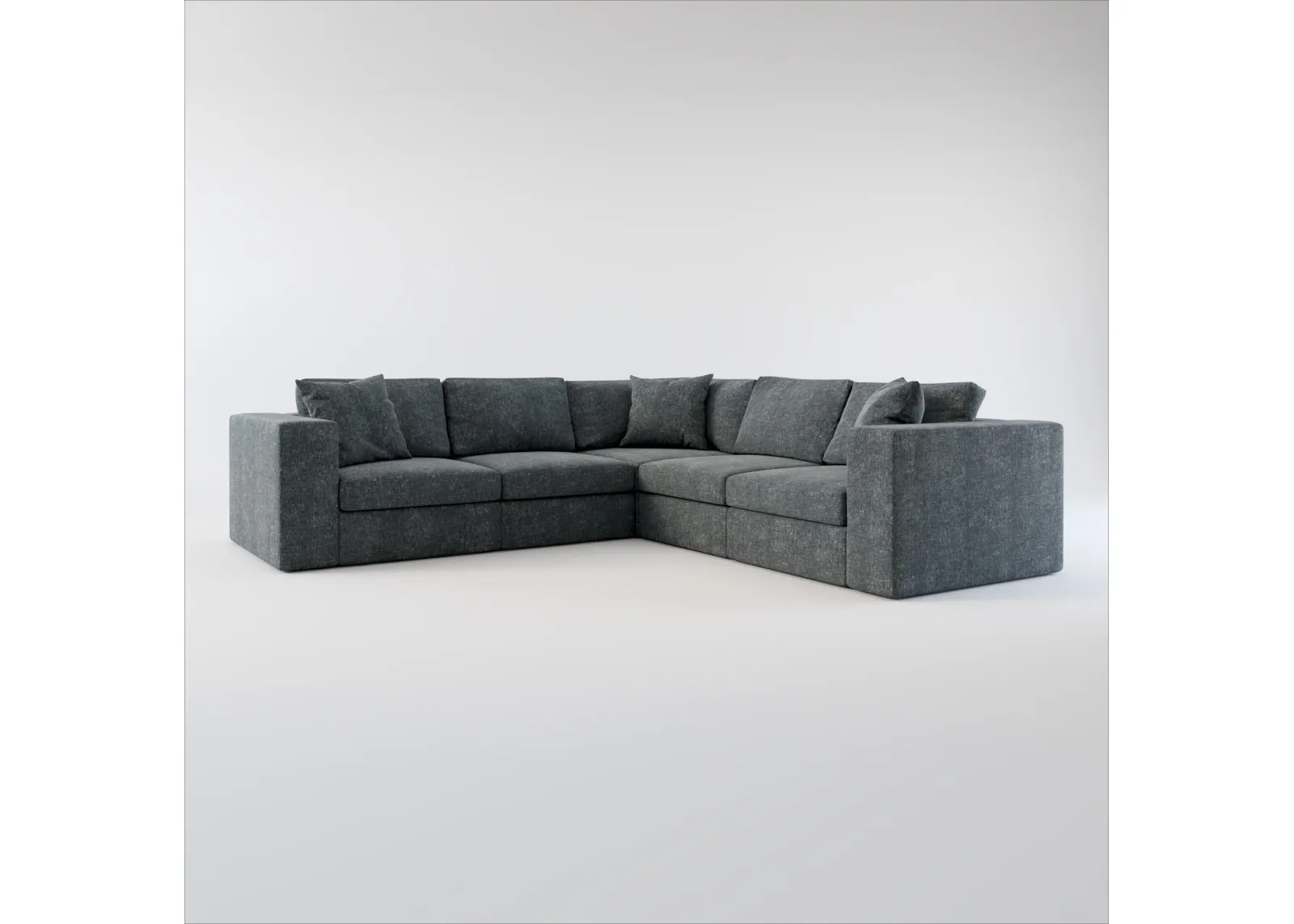 Collin Hybrid Comfort 5-Piece Sectional - Contessa Shadow