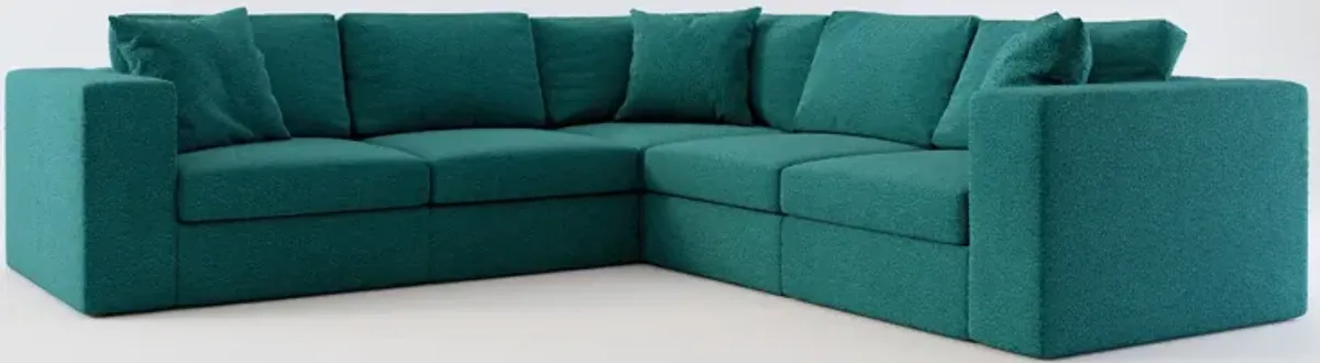 Collin Hybrid Comfort 5-Piece Sectional - Bloke Peacock