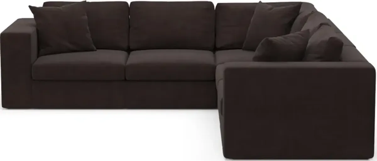 Collin Hybrid Comfort 5-Piece Sectional - Merrimac Dark Brown