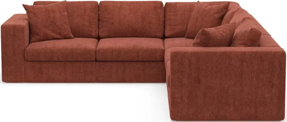 Collin Hybrid Comfort 5-Piece Sectional - Contessa Paprika