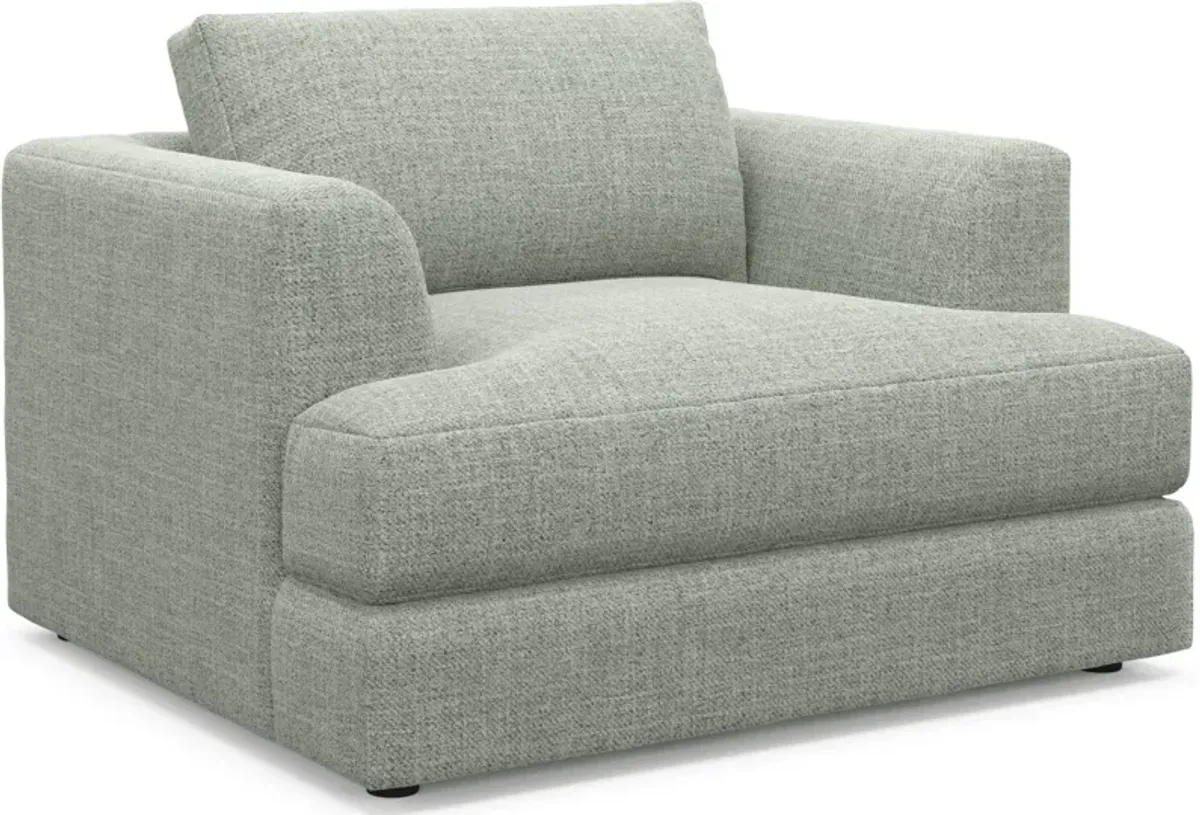 Ridley Hybrid Comfort Sofa, Loveseat, and Chair Set - Broderick Sea Glass