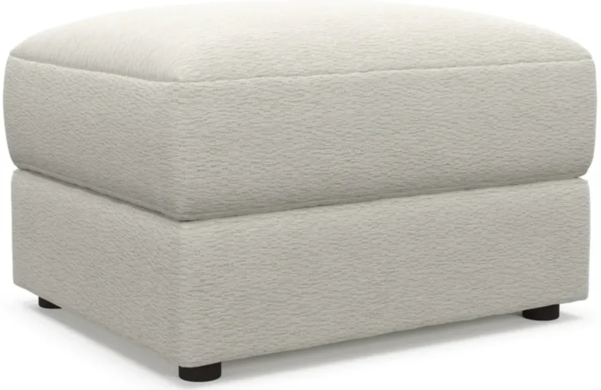 Ridley Hybrid Comfort Ottoman - Living Large White