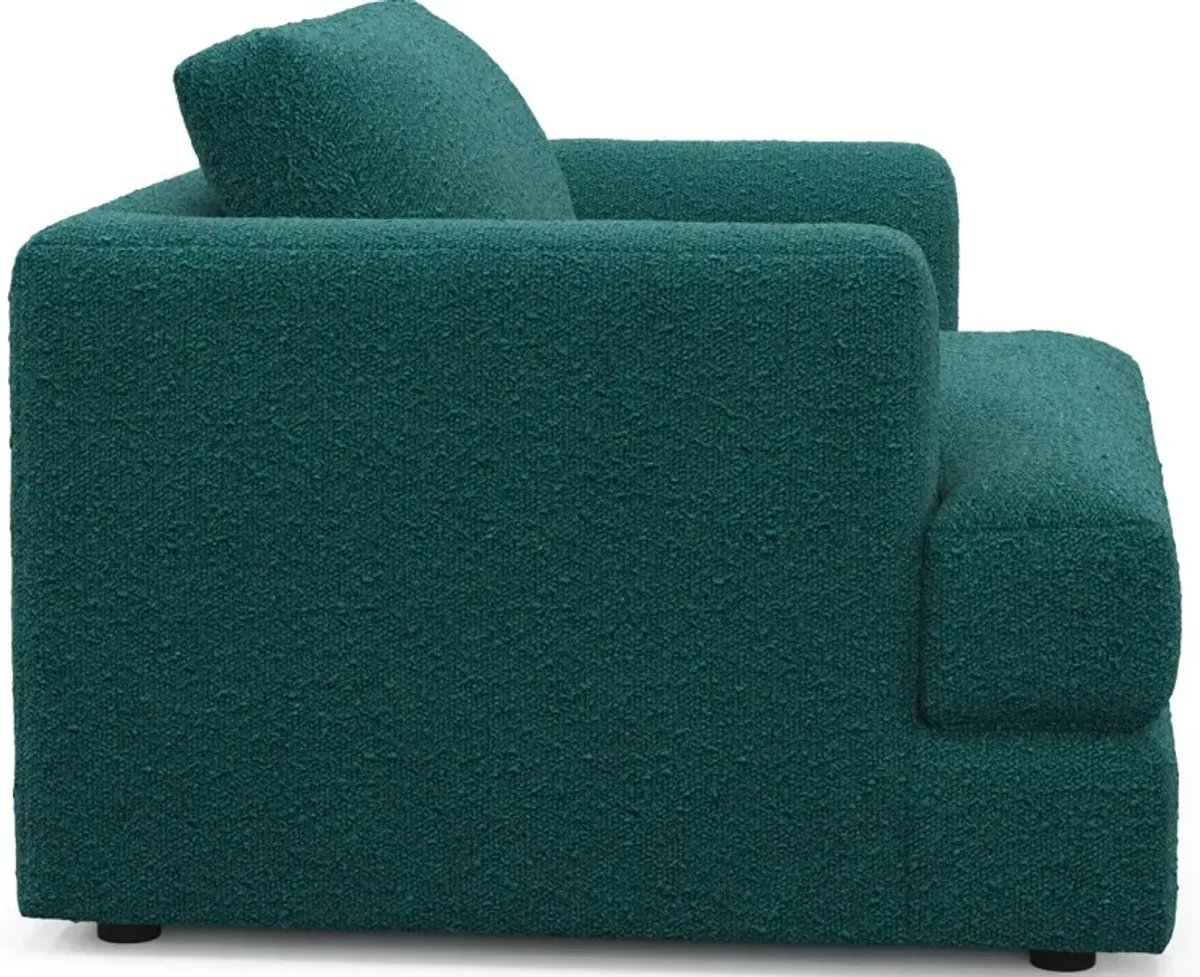 Ridley Foam Comfort Sofa, Loveseat, Chair, and Ottoman Set - Bloke Peacock