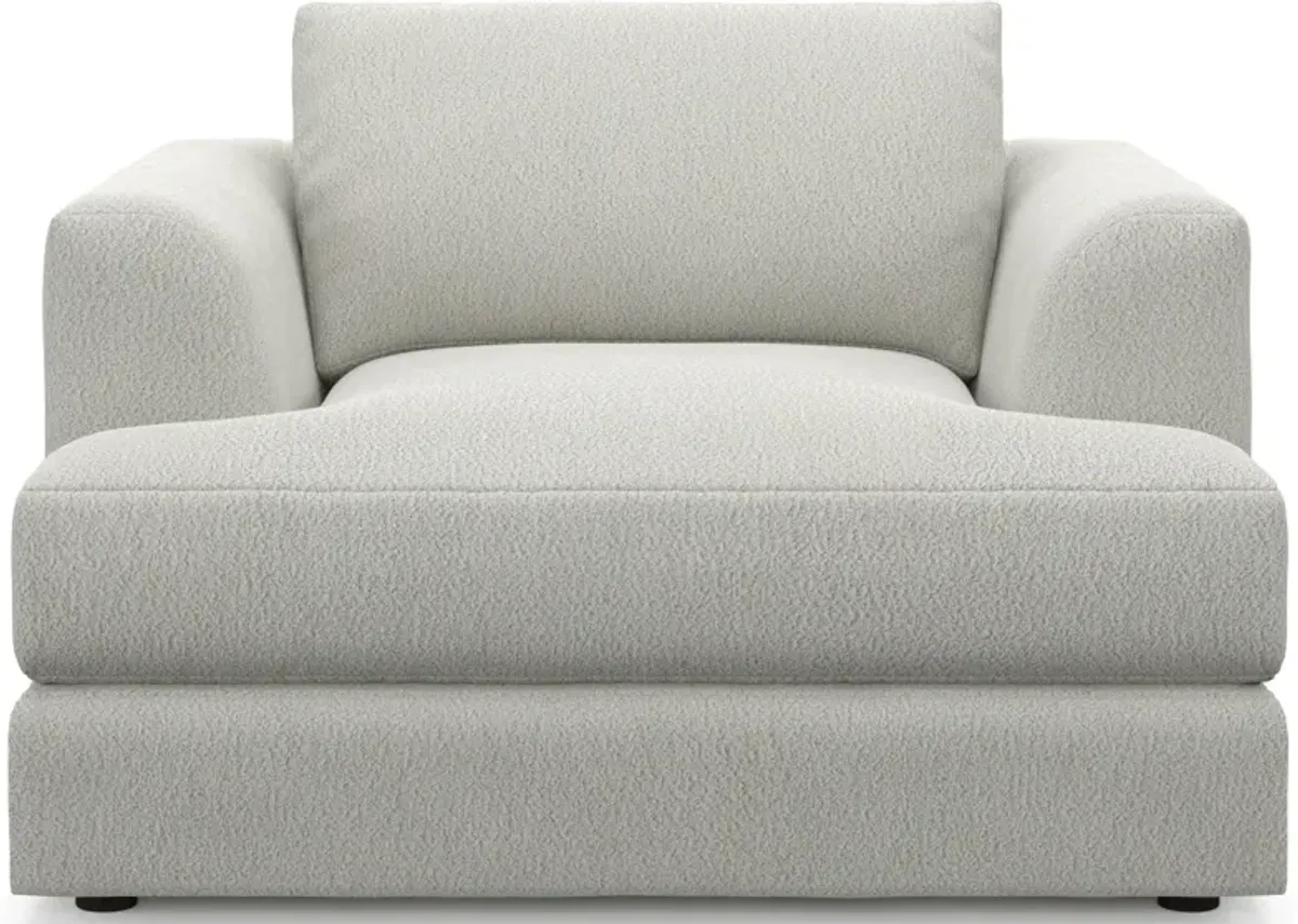 Ridley Foam Comfort Sofa, Loveseat, Chair, and Ottoman Set - Oslo Snow