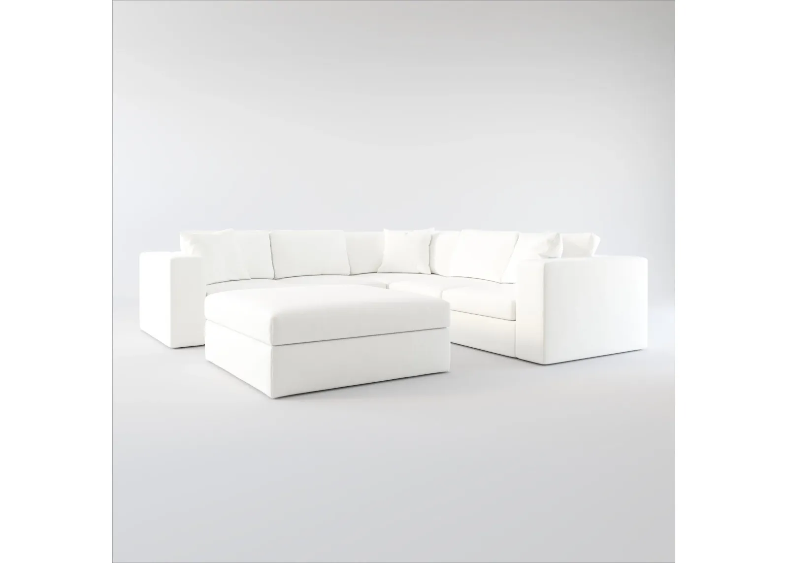 Collin Foam Comfort 5-Piece Sectional and Ottoman - Contessa Vanilla