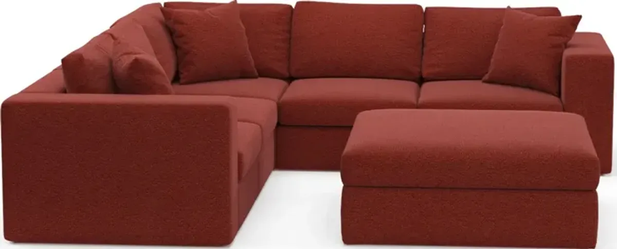 Collin Foam Comfort 5-Piece Sectional and Ottoman - Bloke Brick