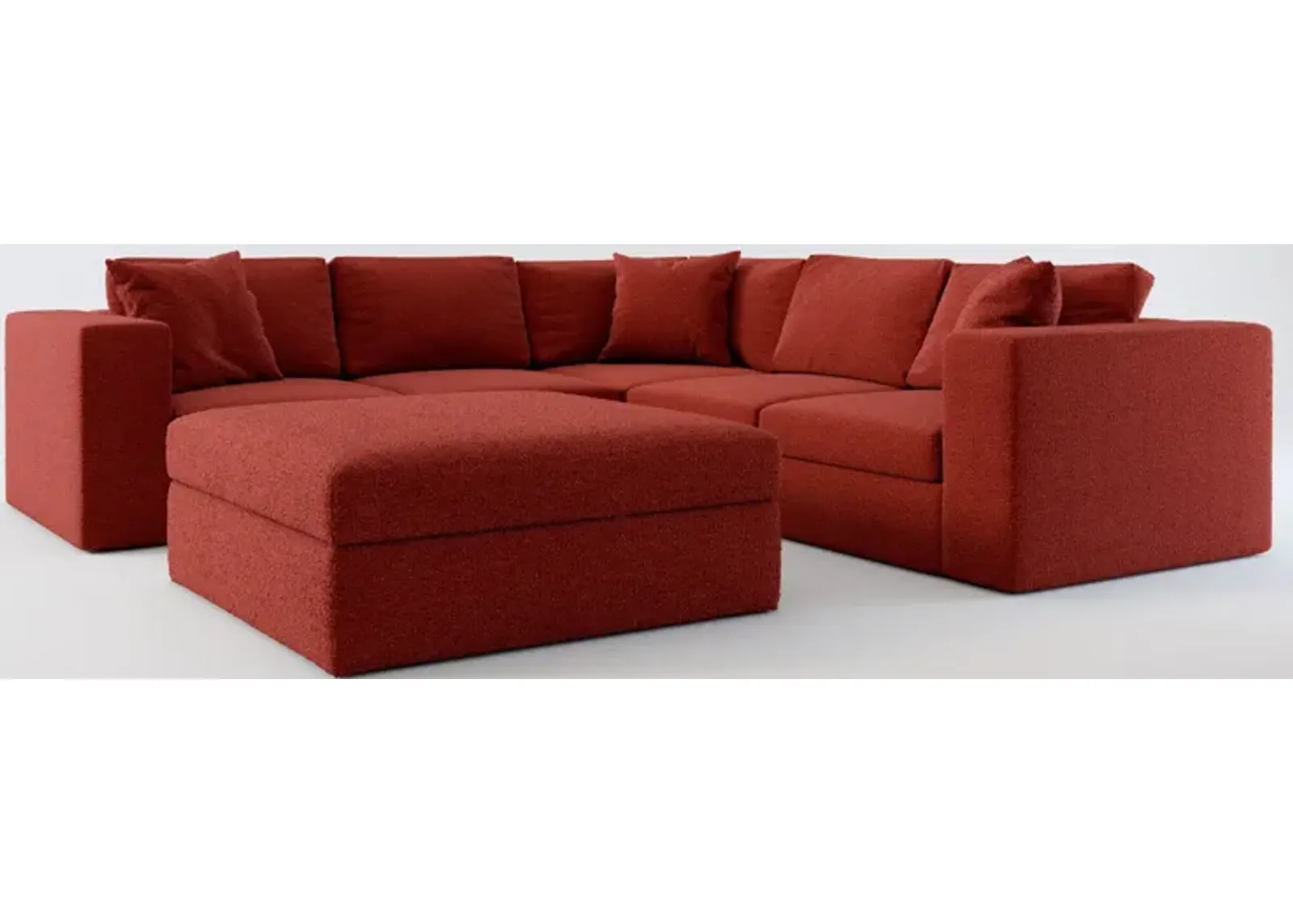 Collin Foam Comfort 5-Piece Sectional and Ottoman - Bloke Brick