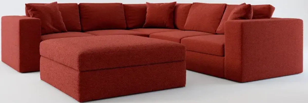 Collin Foam Comfort 5-Piece Sectional and Ottoman - Bloke Brick