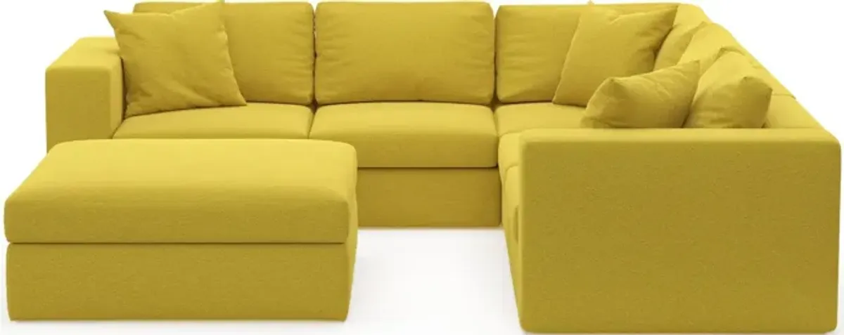 Collin Foam Comfort 5-Piece Sectional and Ottoman - Bloke Goldenrod