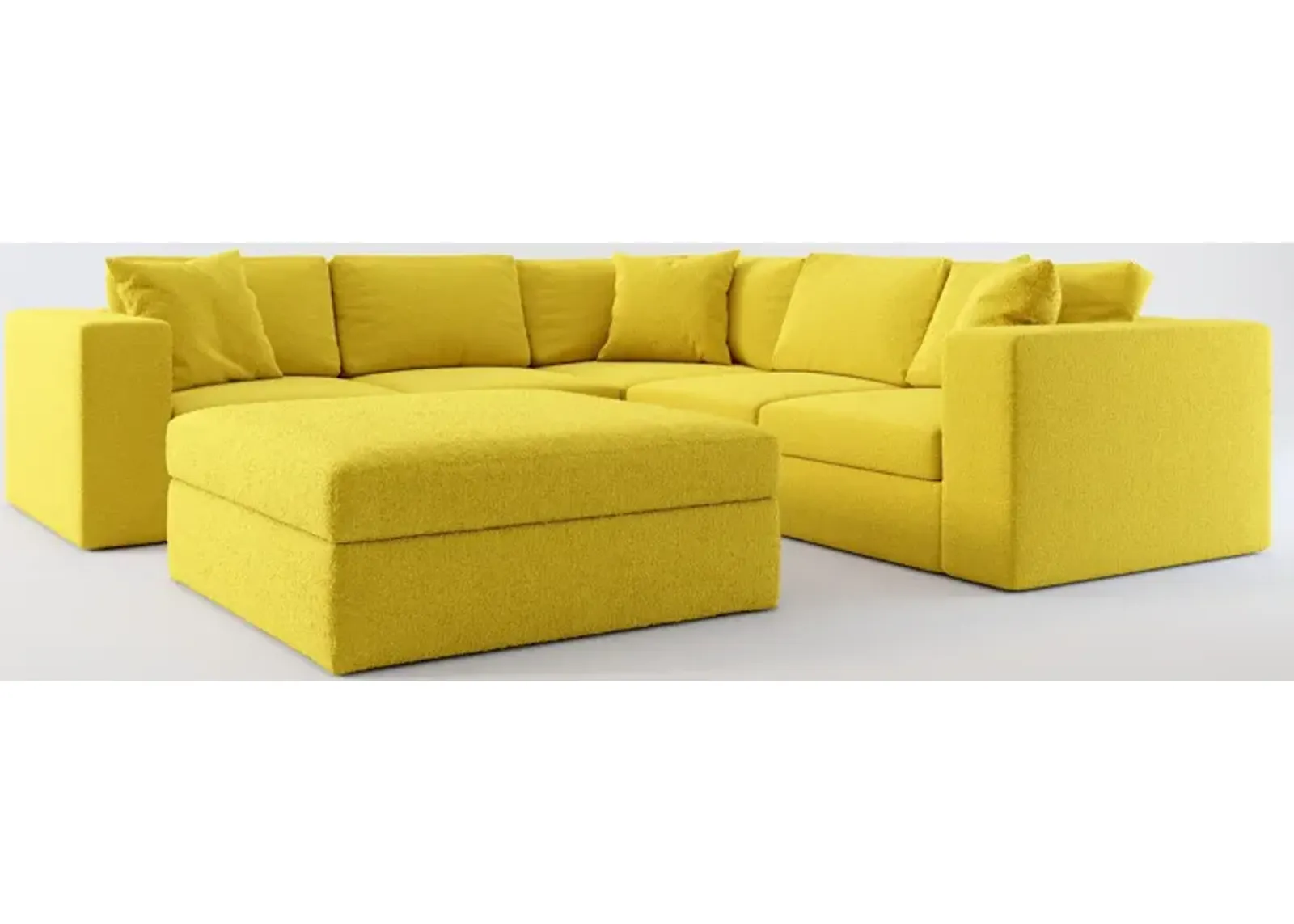 Collin Foam Comfort 5-Piece Sectional and Ottoman - Bloke Goldenrod