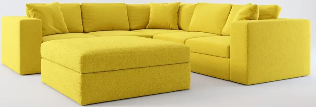 Collin Foam Comfort 5-Piece Sectional and Ottoman - Bloke Goldenrod