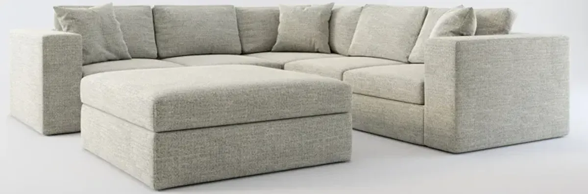 Collin 5-Piece Foam Comfort Sectional and Ottoman - Pandora Pepper