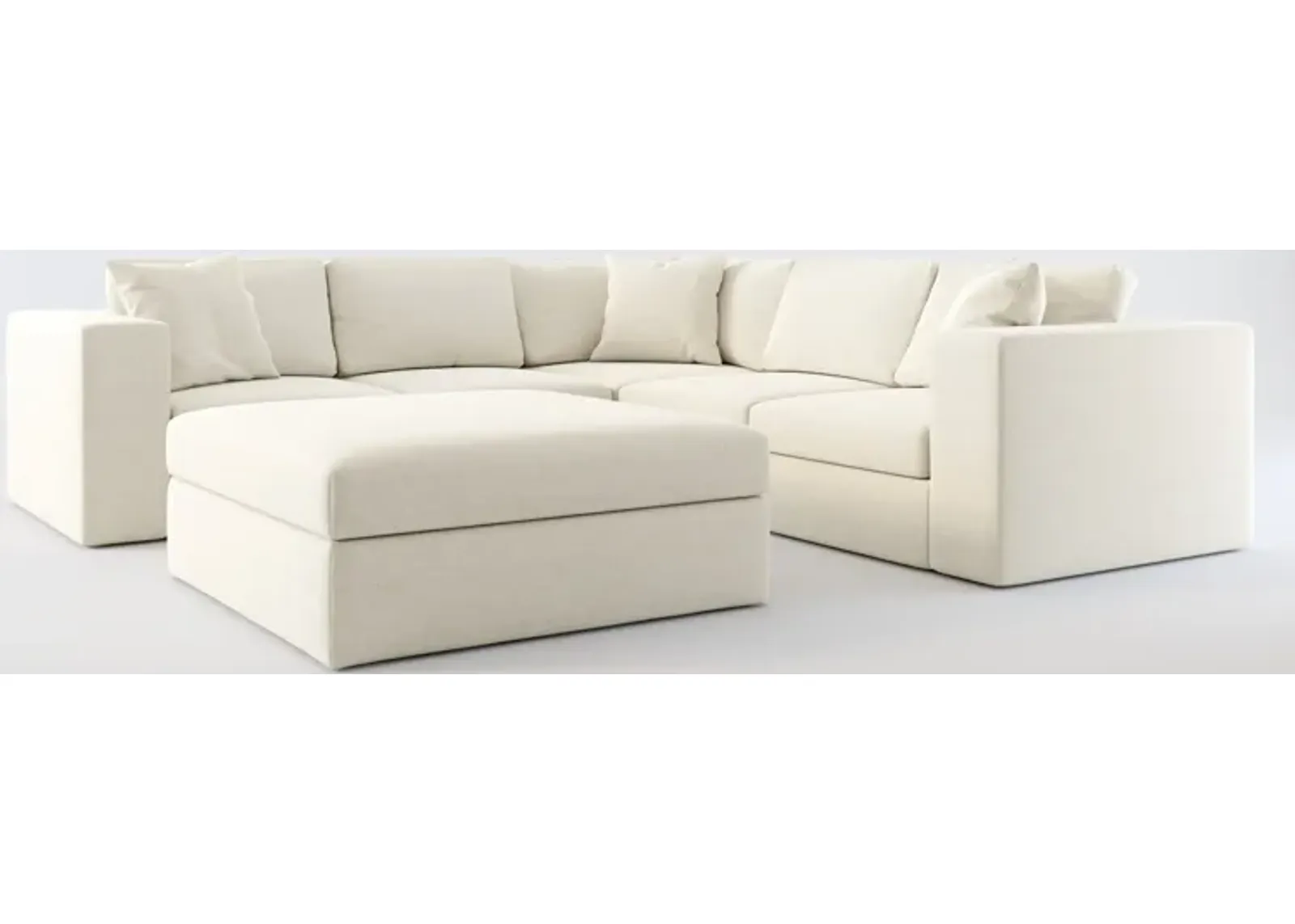 Collin Foam Comfort 5-Piece Sectional and Ottoman - Curious Pearl