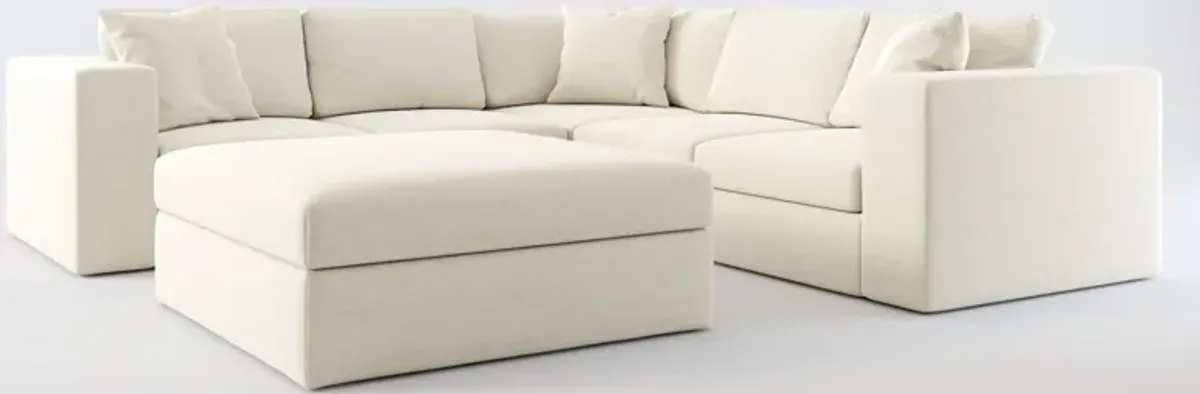 Collin Foam Comfort 5-Piece Sectional and Ottoman - Curious Pearl