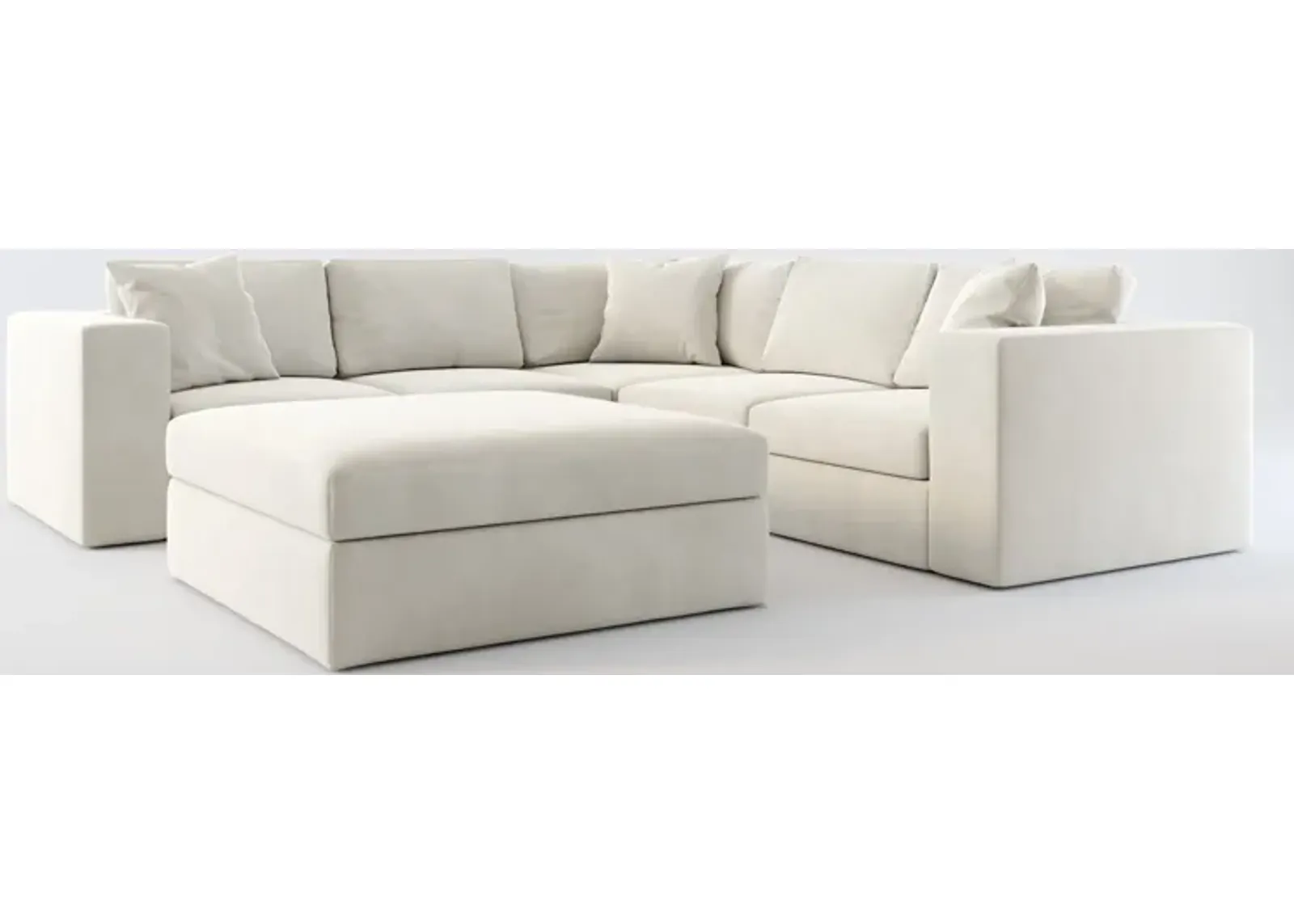 Collin Foam Comfort 5-Piece Sectional and Ottoman - Laurent Beach