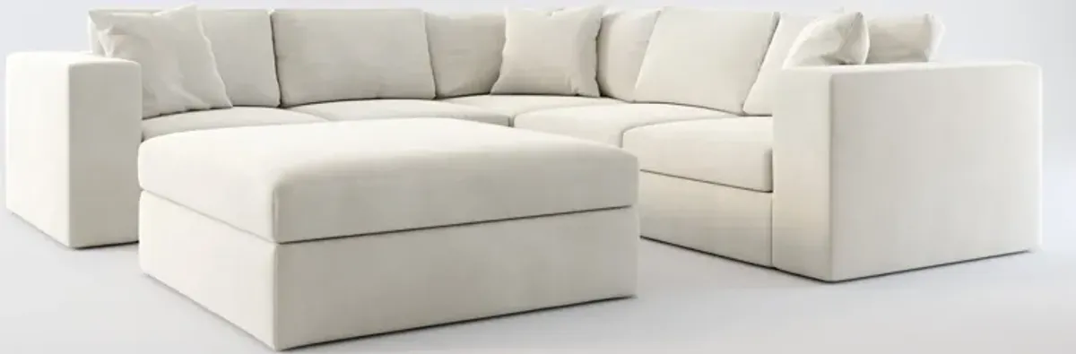 Collin Foam Comfort 5-Piece Sectional and Ottoman - Laurent Beach