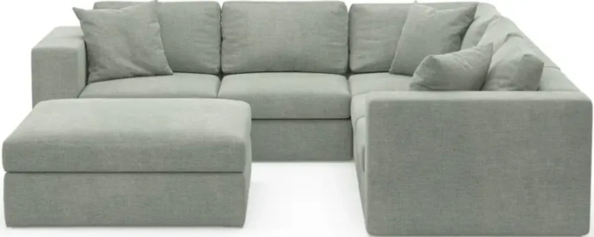 Collin Foam Comfort 5-Piece Sectional and Ottoman - Oslo Snow