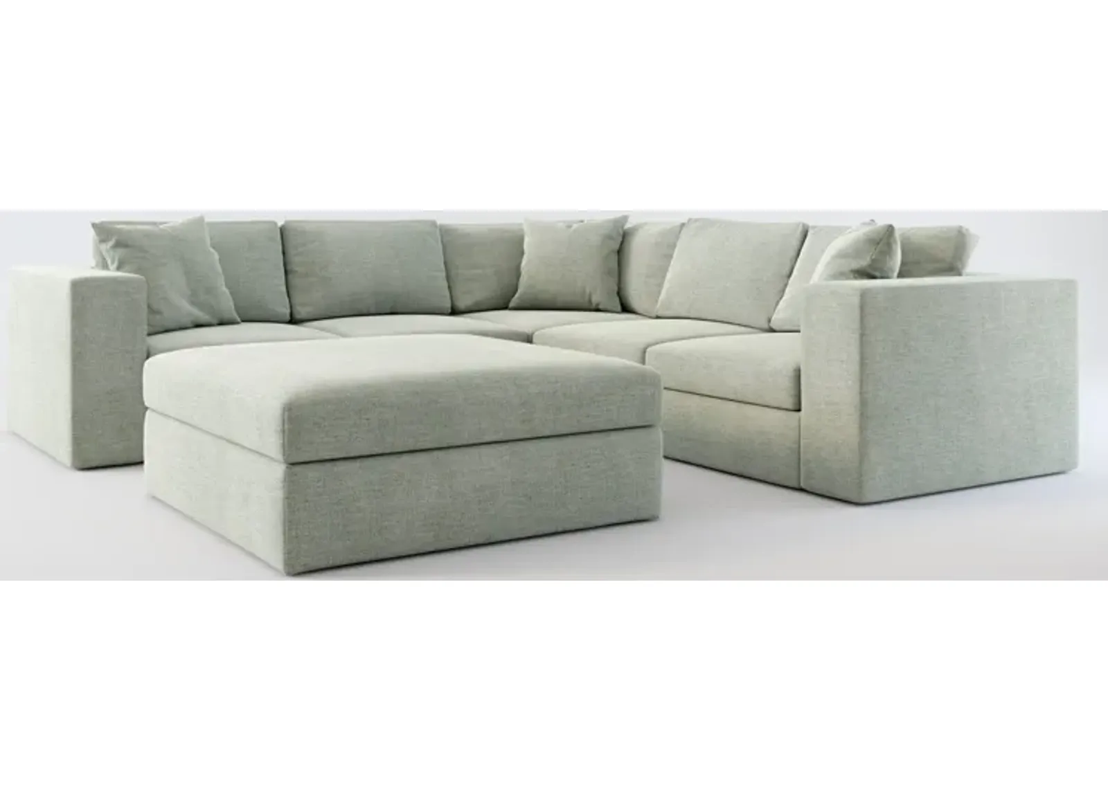 Collin Foam Comfort 5-Piece Sectional and Ottoman - Oslo Snow