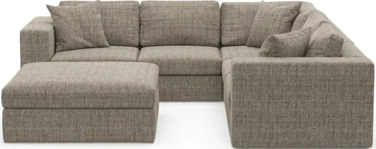 Collin Foam Comfort 5-Piece Sectional and Ottoman - Mason Flint