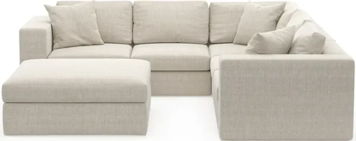 Collin Foam Comfort 5-Piece Sectional and Ottoman - Mason Porcelain