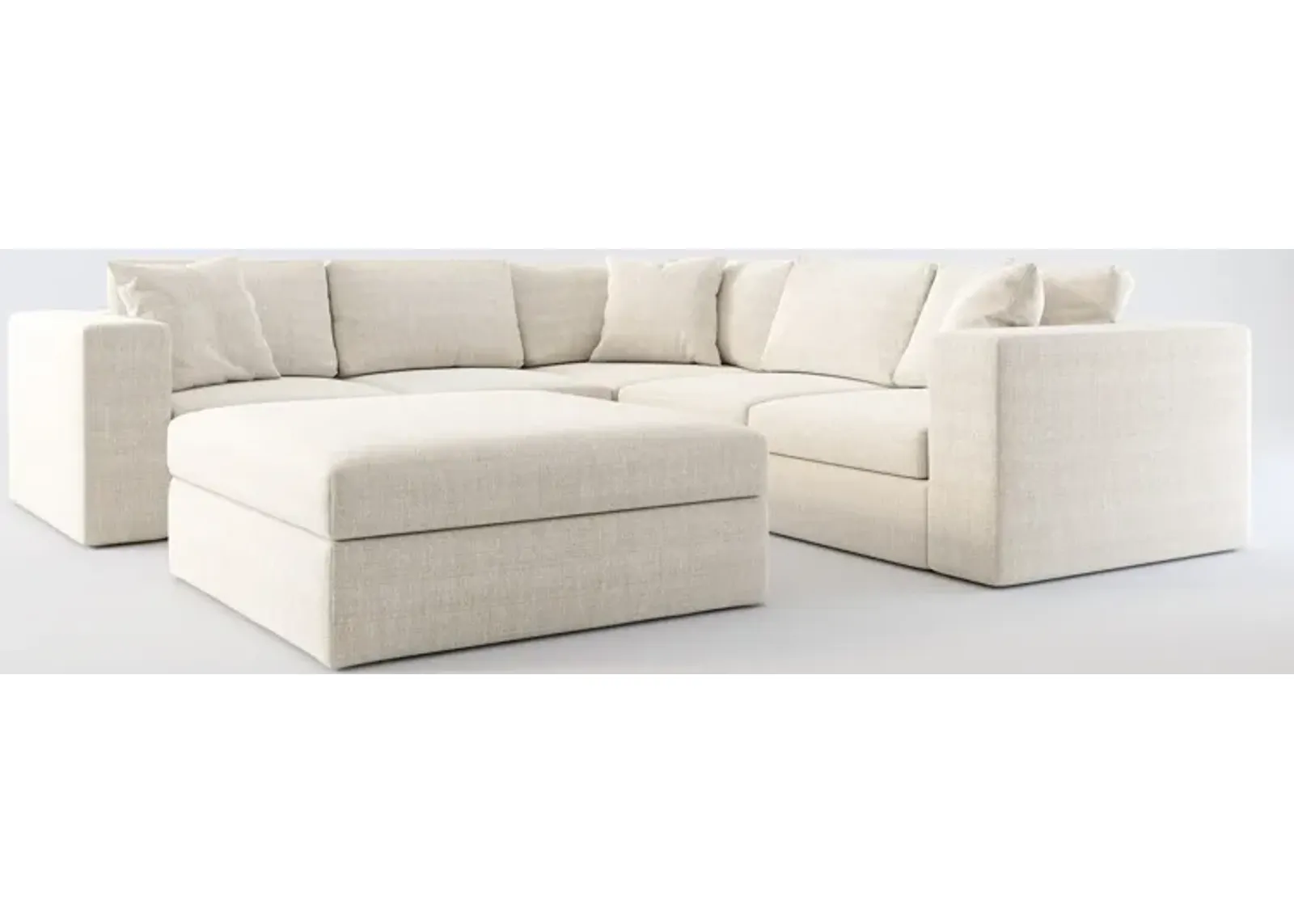 Collin Foam Comfort 5-Piece Sectional and Ottoman - Mason Porcelain