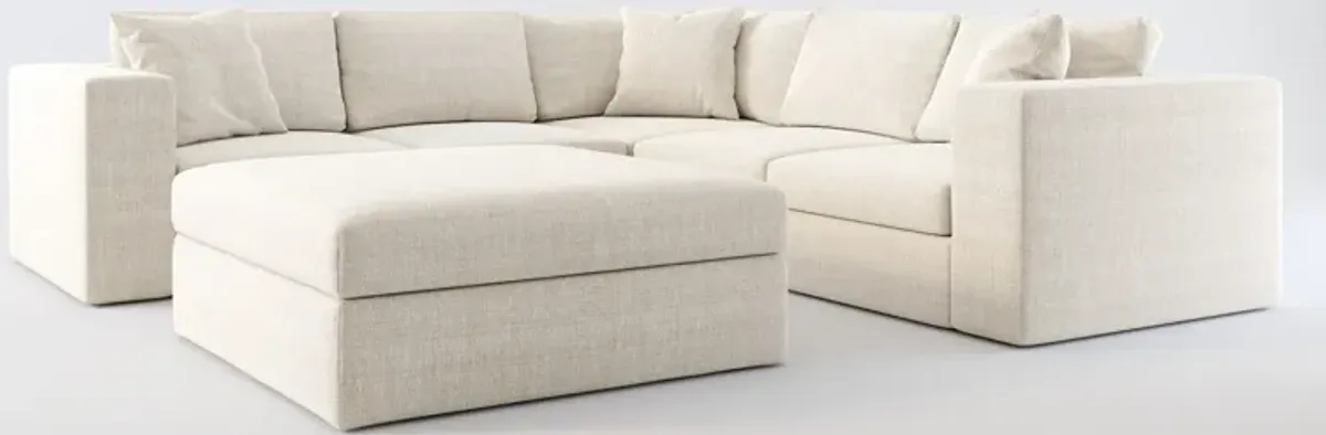 Collin Foam Comfort 5-Piece Sectional and Ottoman - Mason Porcelain