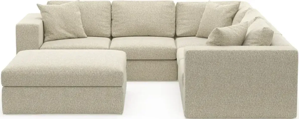 Collin Foam Comfort 5-Piece Sectional and Ottoman - Bloke Cotton