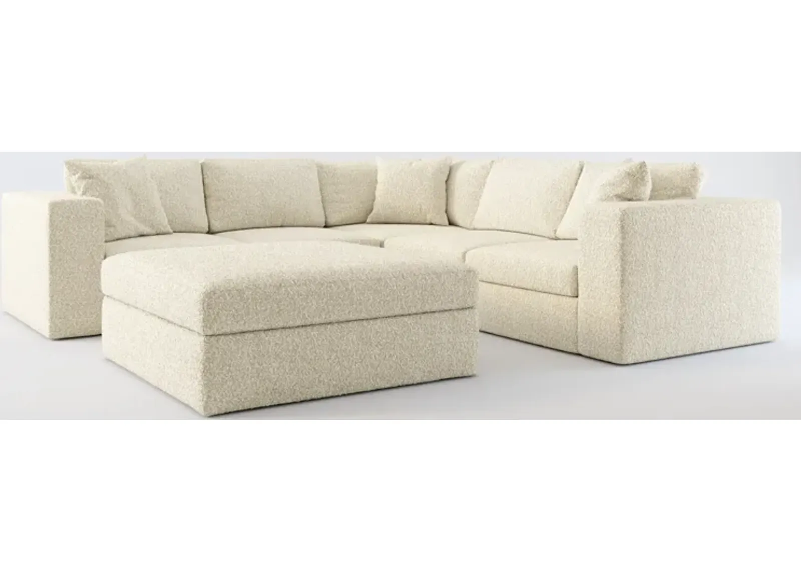 Collin Foam Comfort 5-Piece Sectional and Ottoman - Bloke Cotton