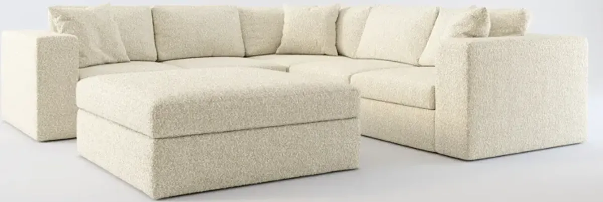 Collin Foam Comfort 5-Piece Sectional and Ottoman - Bloke Cotton