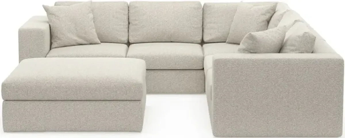 Collin Foam Comfort 5-Piece Sectional and Ottoman - Muse Stone