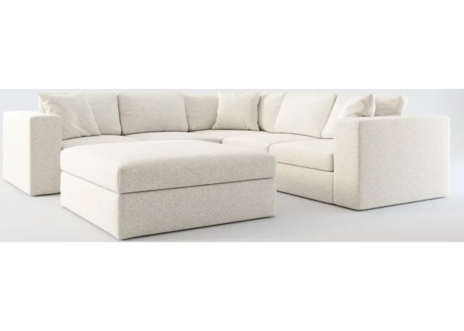 Collin Foam Comfort 5-Piece Sectional and Ottoman - Muse Stone