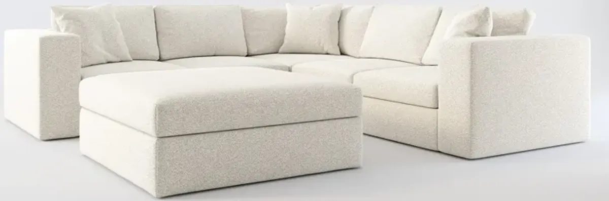 Collin Foam Comfort 5-Piece Sectional and Ottoman - Muse Stone