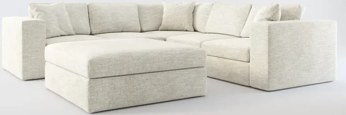 Collin Foam Comfort 5-Piece Sectional and Ottoman - M Ivory