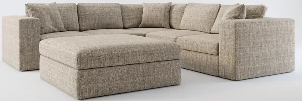 Collin Hybrid Comfort 5-Piece Sectional and Ottoman - Mason Flint