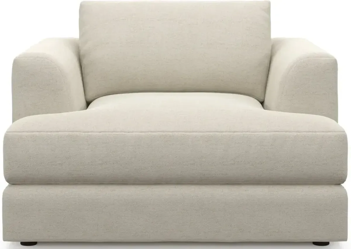 Ridley Hybrid Comfort Sofa, Loveseat, Chair, and Ottoman Set - Curious Pearl