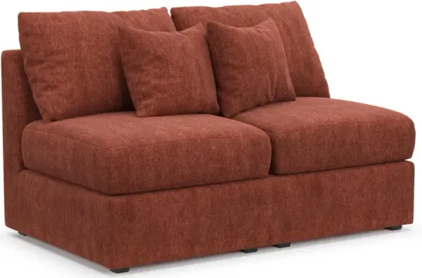 The Pitt Hybrid Comfort Armless Loveseat - Contessa Paprika
