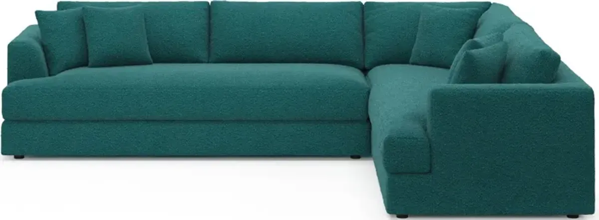 Ridley Foam Comfort 2-Piece Sectional with Left-Facing Sofa - Bloke Peacock