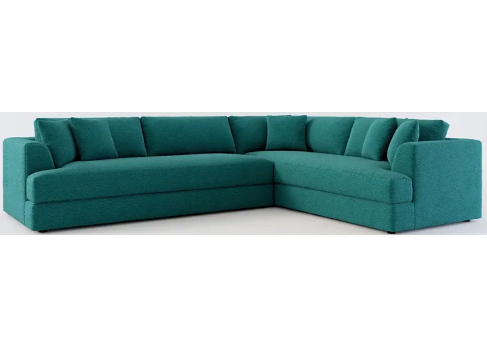 Ridley Foam Comfort 2-Piece Sectional with Left-Facing Sofa - Bloke Peacock