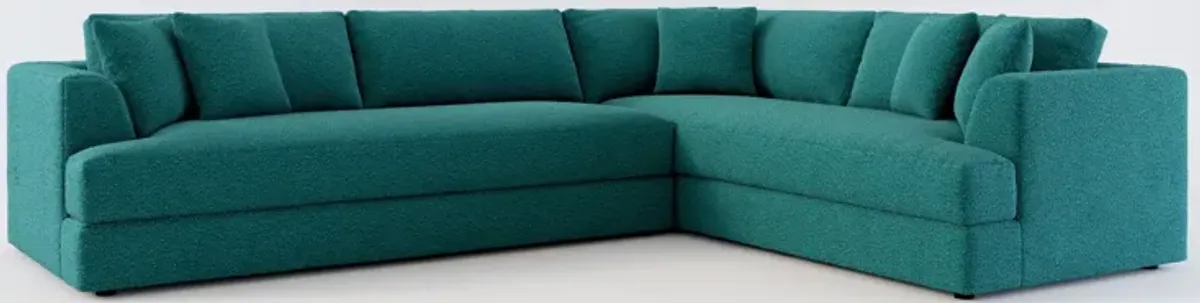 Ridley Foam Comfort 2-Piece Sectional with Left-Facing Sofa - Bloke Peacock