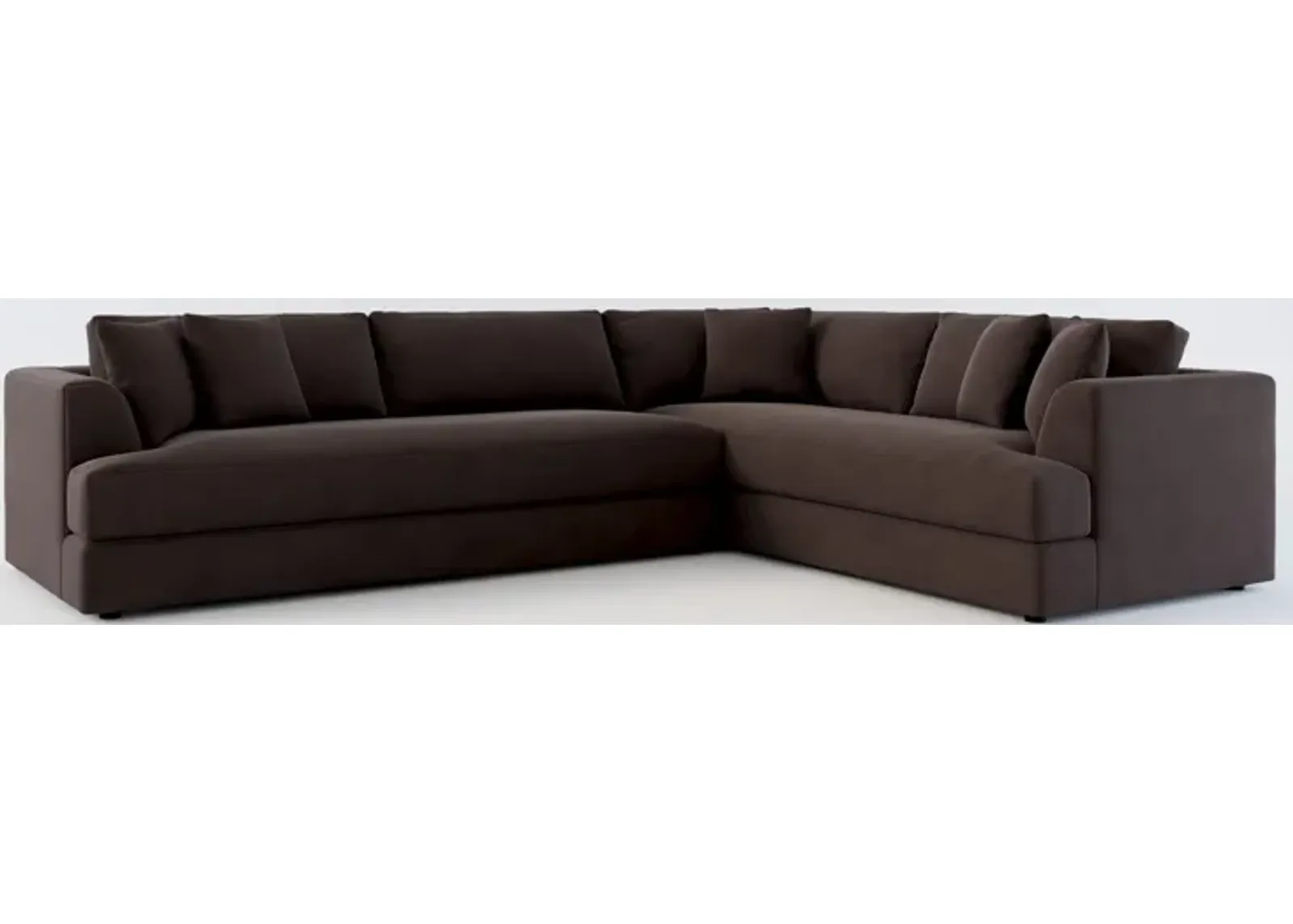 Ridley Foam Comfort 2-Piece Sectional with Left-Facing Sofa - Merrimac Dark Brown