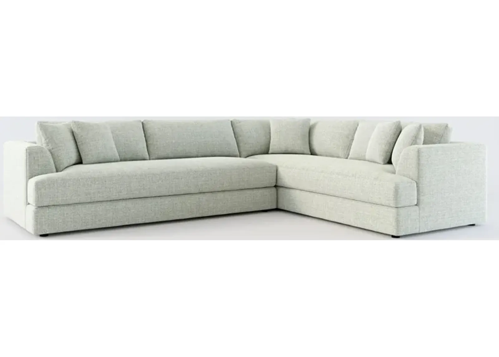 Ridley Foam Comfort 2-Piece Sectional with Left-Facing Sofa - Broderick Sea Glass