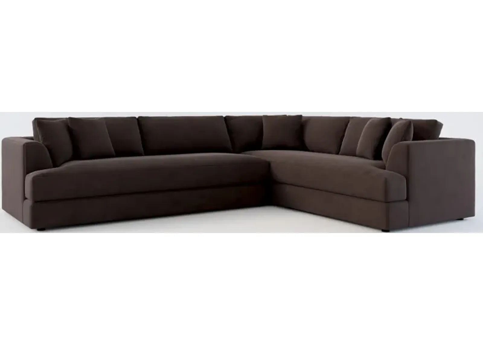 Ridley Hybrid Comfort 2-Piece Sectional with Left-Facing Sofa - Merrimac Dark Brown