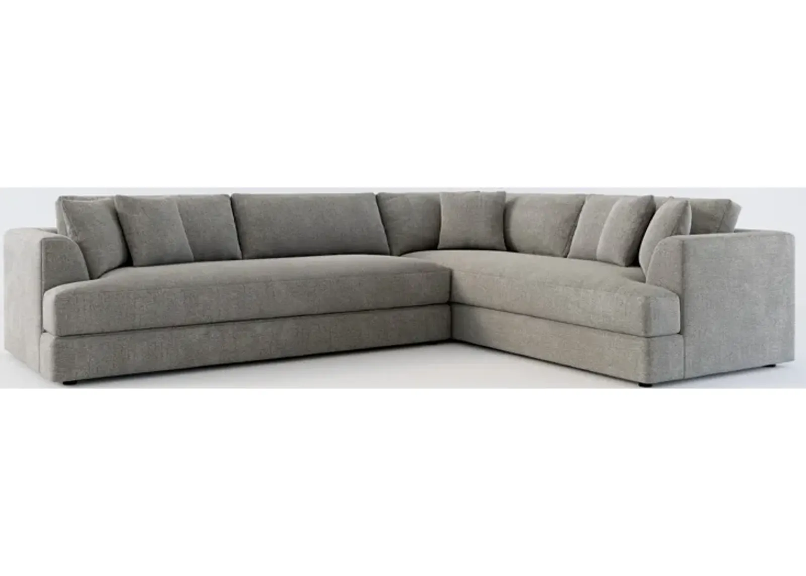 Ridley Hybrid Comfort 2-Piece Sectional with Left-Facing Sofa - Living Large Charcoal