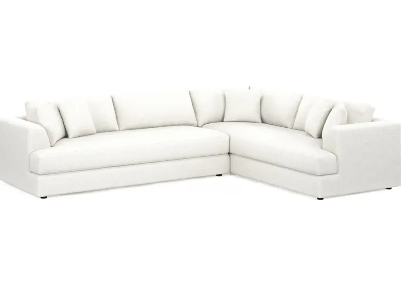 Ridley Hybrid Comfort 2-Piece Sectional with Left-Facing Sofa - Bloke Snow