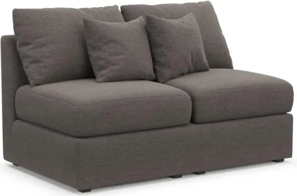 The Pitt Foam Comfort Armless Loveseat - Presidio Steel