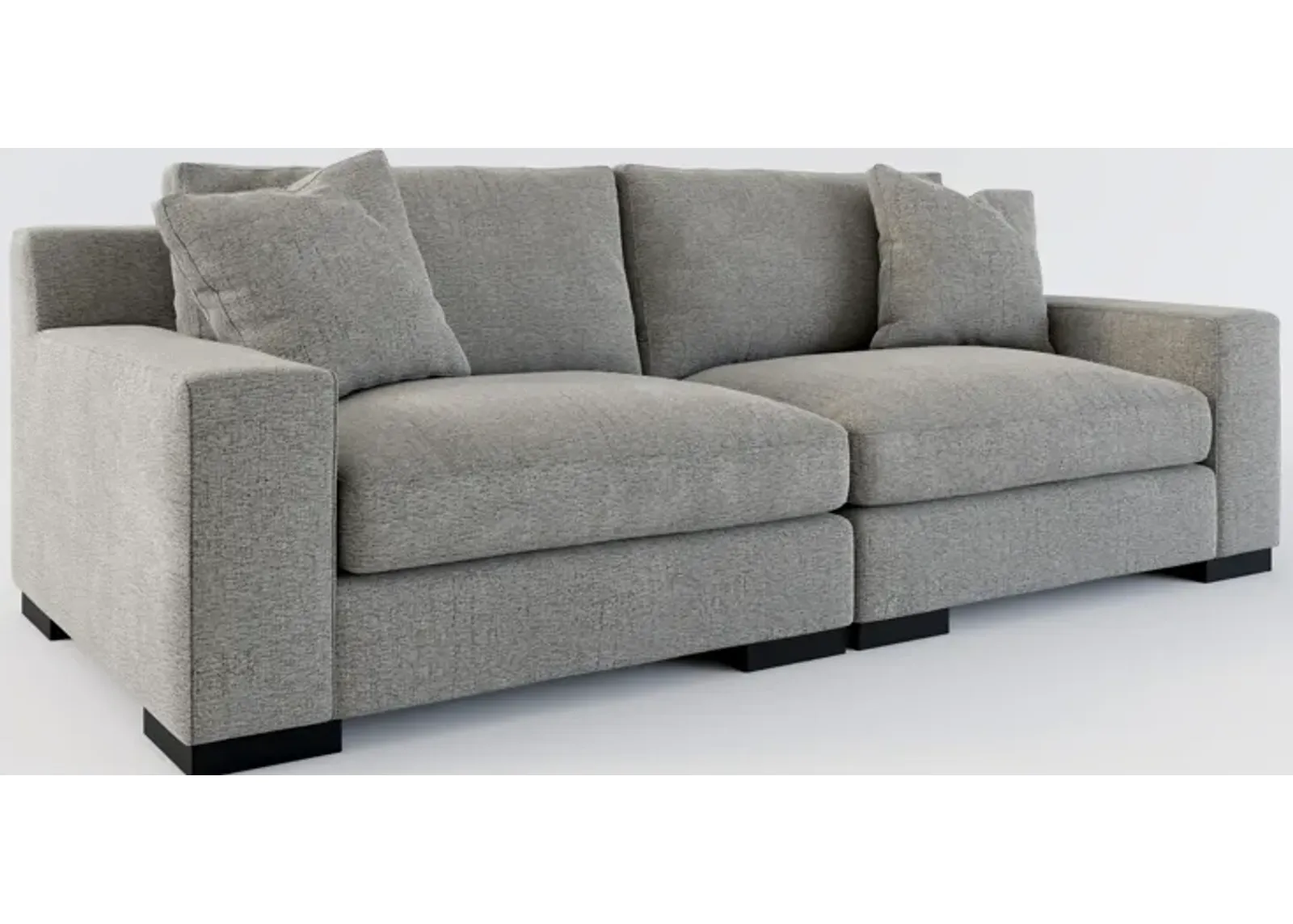 Bondi Foam Comfort 2-Piece Sofa - Living Large Charcoal